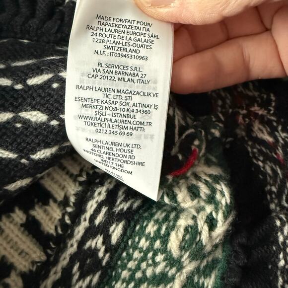 Ralph Lauren Girls Holiday Patchwork Wool Blend Knitted Sweater- Size 18-24mo - Picture 10 of 10